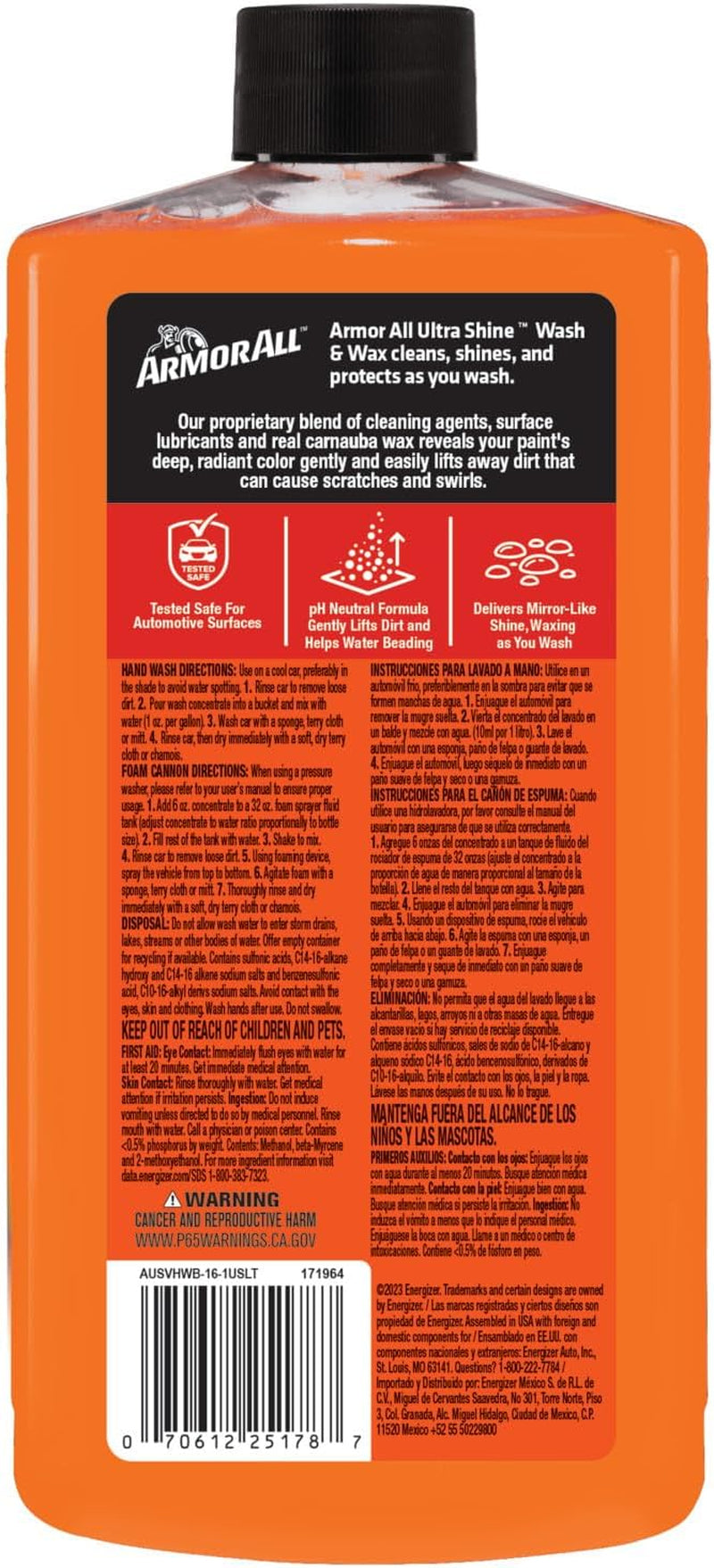 Ultra Shine Car Wash and Wax, Car Wax and Cleaner for Cars, Trucks and Motorcycles, 16 Fl Oz