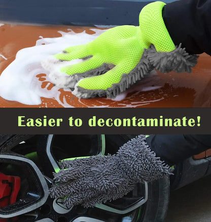 5-Finger Soft Car Washing Gloves Cleaning Brush for Car and Motorbike Washing Drying Towels Car Styling