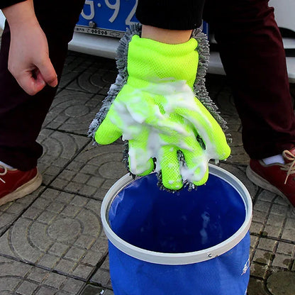 5-Finger Soft Car Washing Gloves Cleaning Brush for Car and Motorbike Washing Drying Towels Car Styling