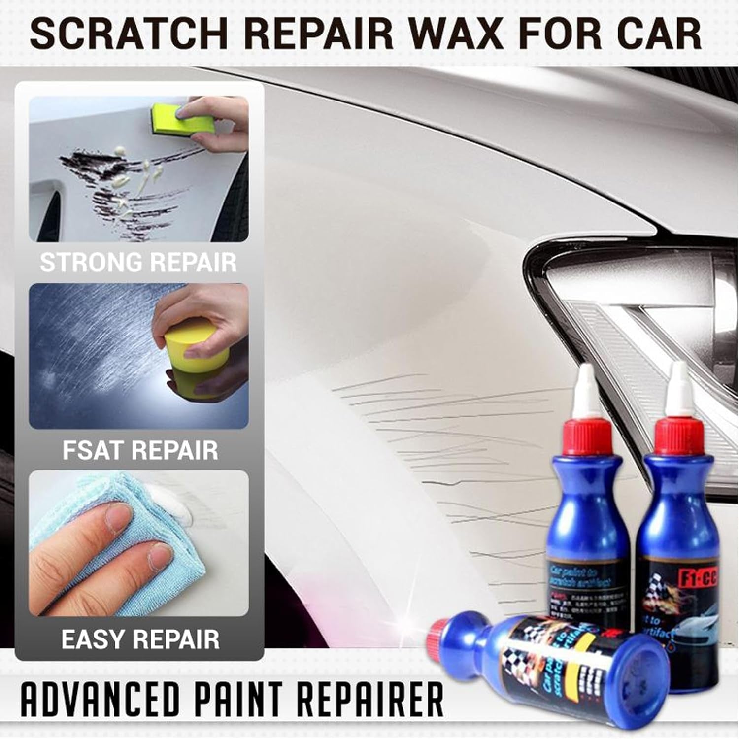 Ultimate Paint Restorer, Car Scratch Remover, Scratch Repair Wax for Car, Car Paint Scratch Repair,Car Scratch Repair Kit (2)